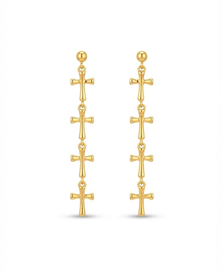 CROSS DROP EARRING