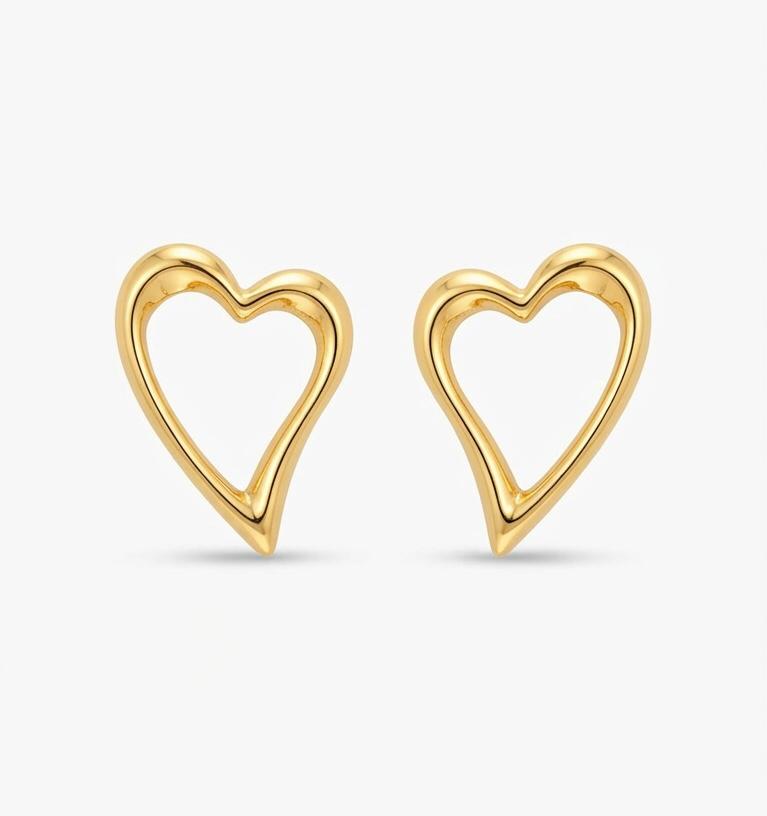 OPEN HEART STUD EARRING