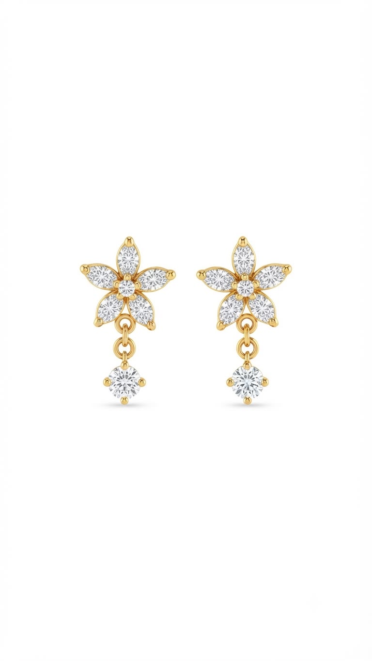FLORAL SHAPED STUD EARRING