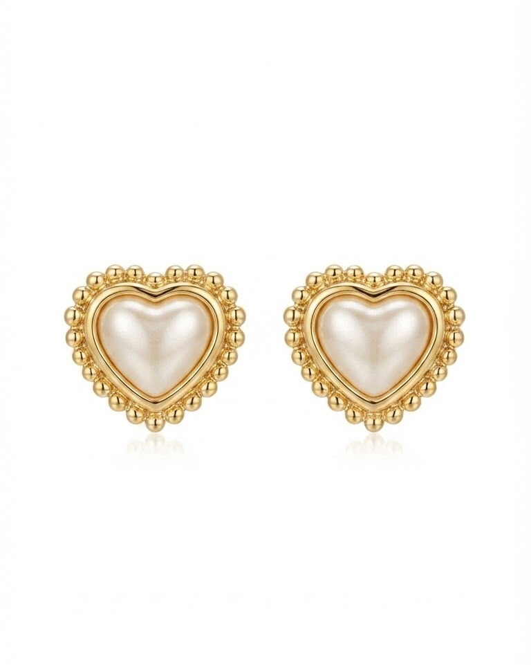 HEART SHAPED PEARL EARRING