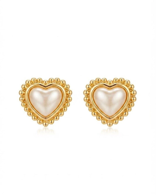 HEART SHAPED PEARL EARRING