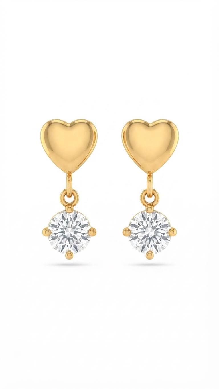 HEART SHAPED STUD EARRING