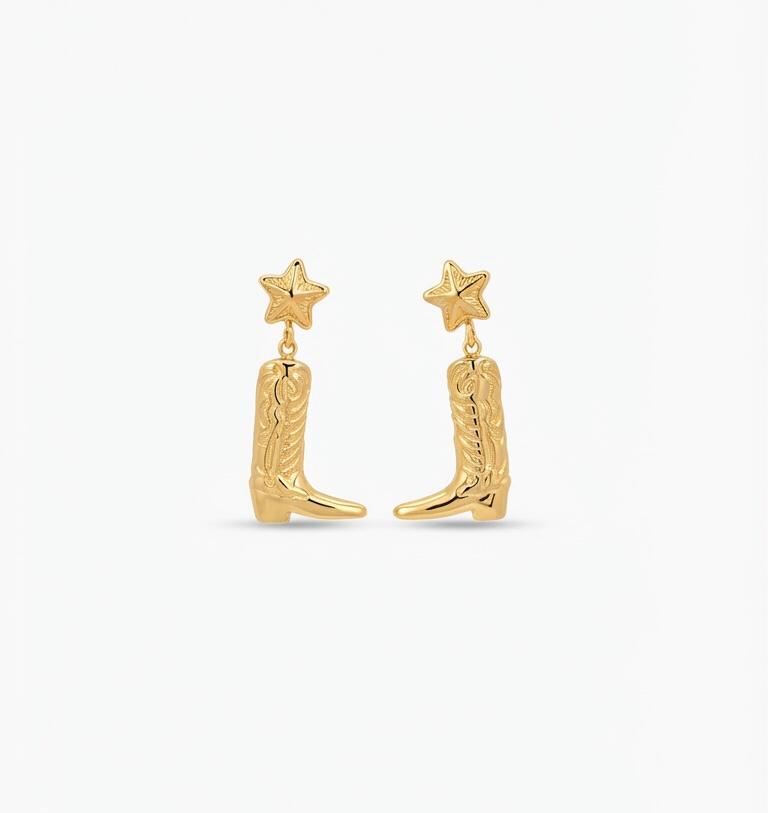 COWBOY BOOT DROP EARRING