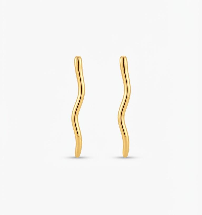 WAVY LINE STUD EARRING