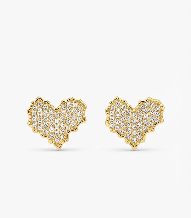 HEART SHAPED STUD EARRING