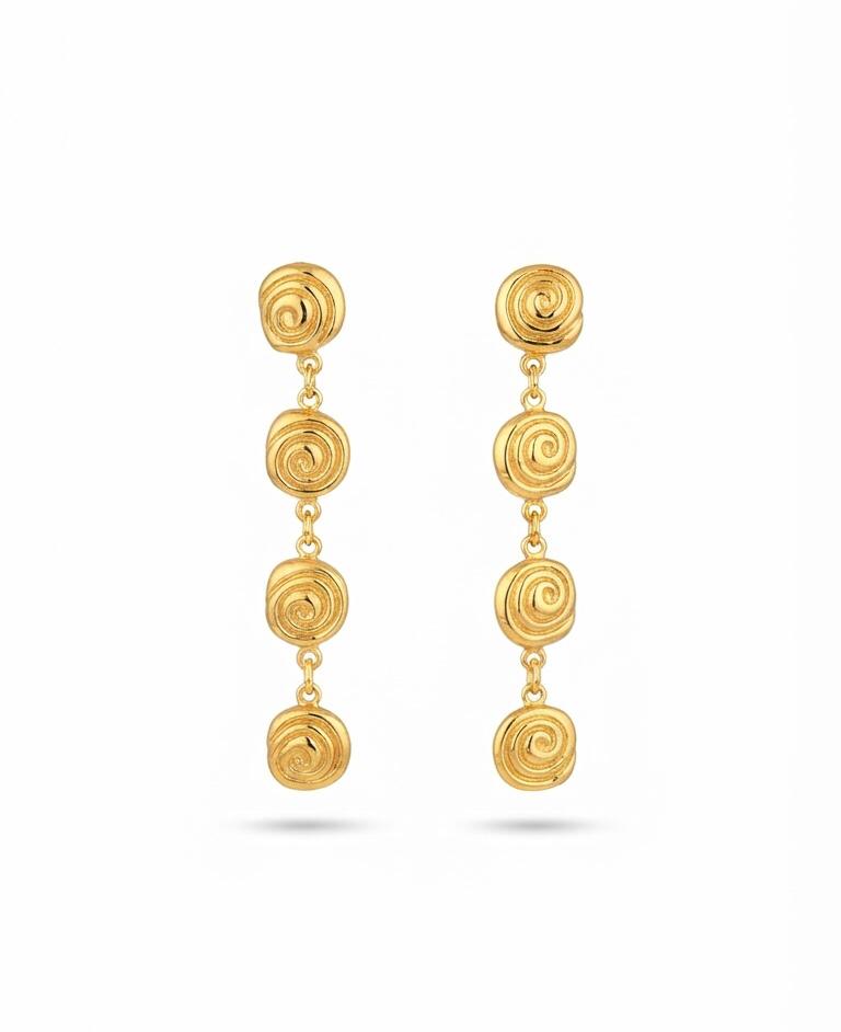 LINEAR SWIRL DROP EARRING