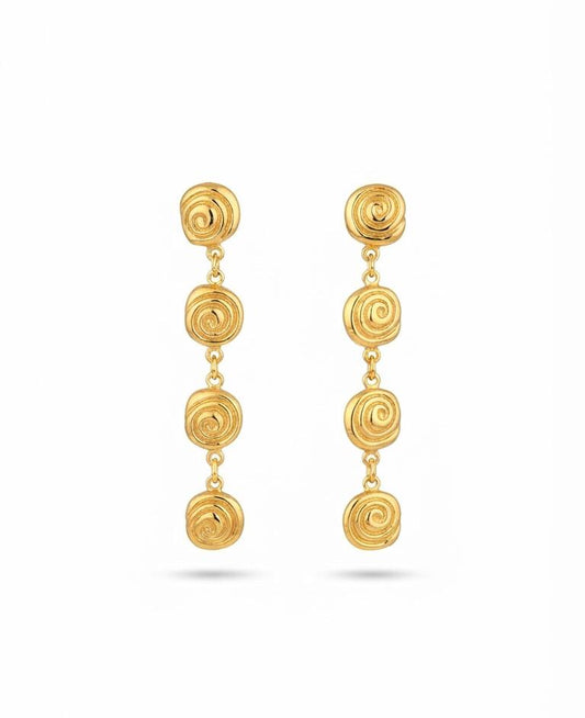 LINEAR SWIRL DROP EARRING