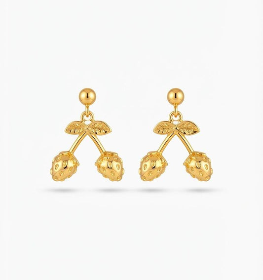 DOUBLE STRAWBERRY DROP EARRING