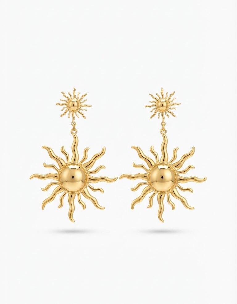 SUN SHAPED ELEGANT EARRINGS