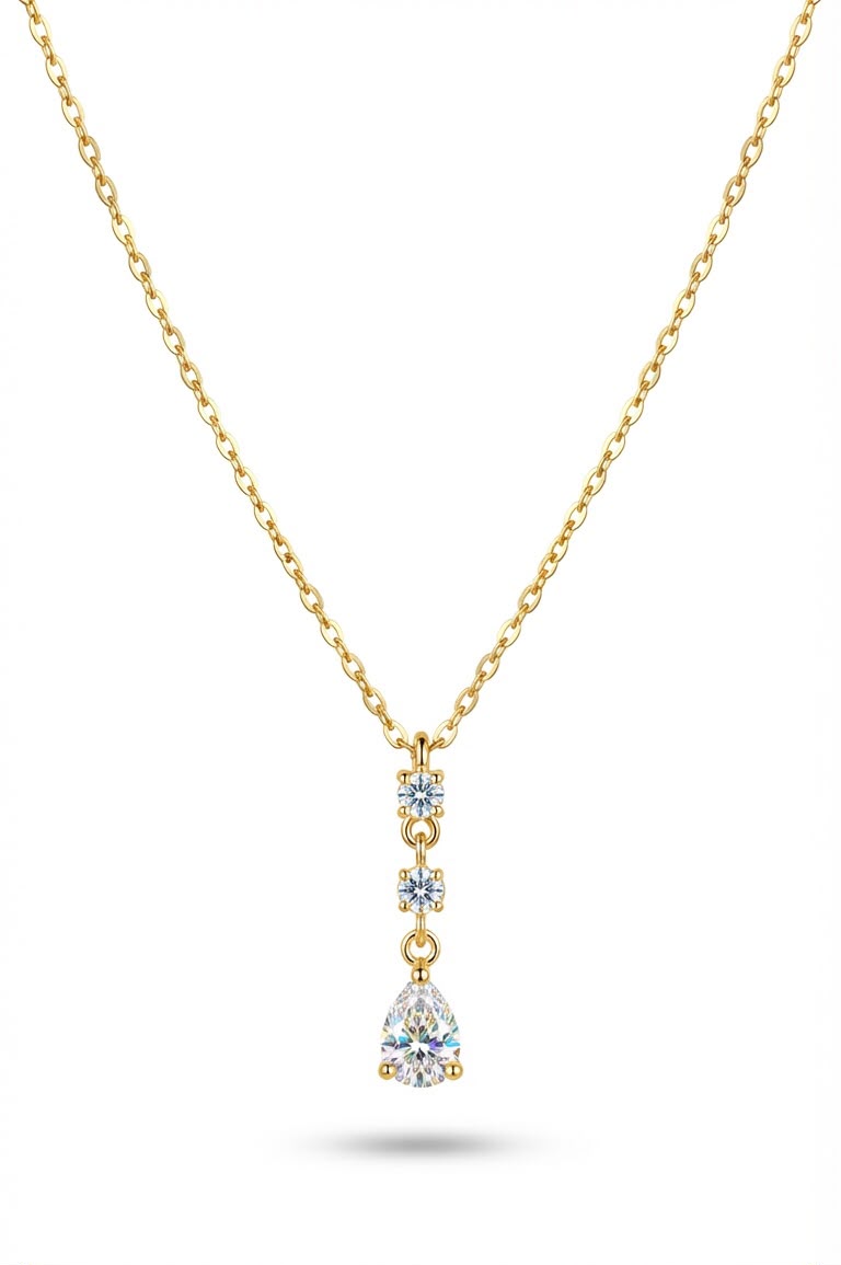 DIAMOND DROP IN THREE LAYER ELEGANT NECKLACE