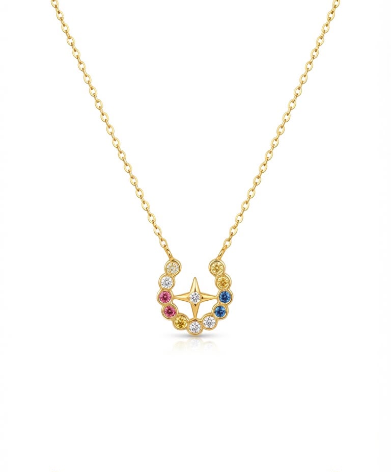 COLOURFUL DIAMOND WITH ELEGANT NECKLACES