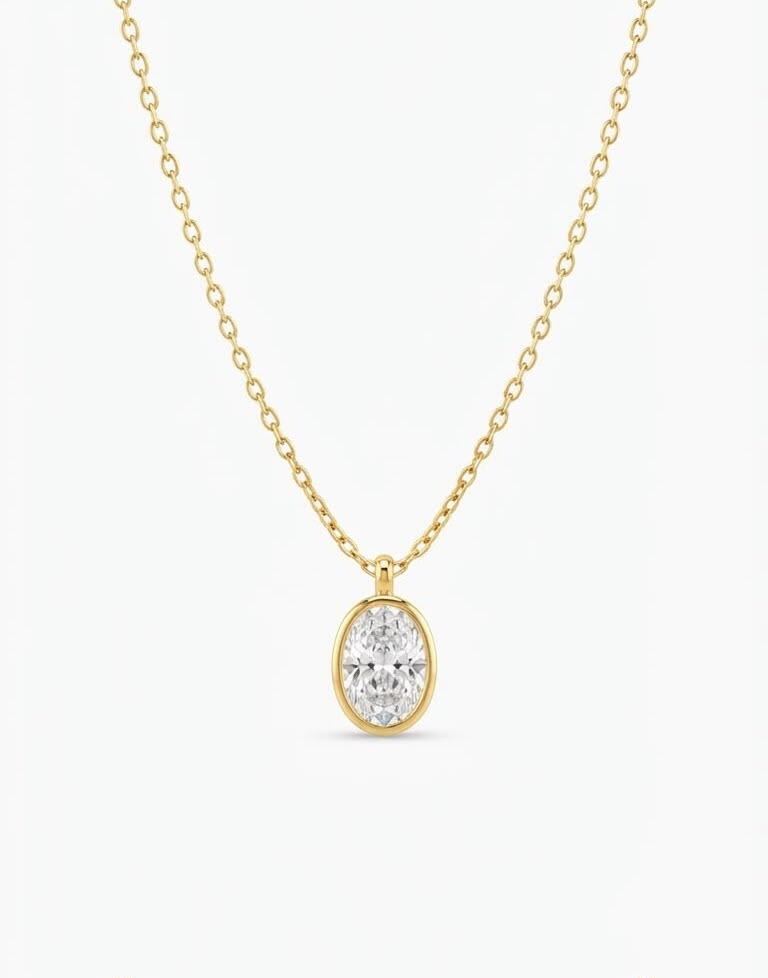 Ovel Pendant Necklace